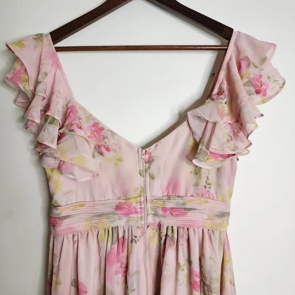 Birdy Grey Pink Floral Midi Dress - Picture 12 of 16